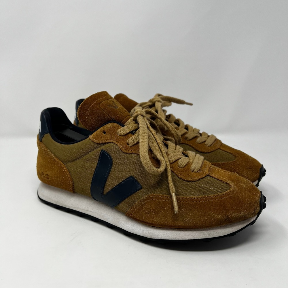 Veja Rio Branco Alveomesh Sneakers Tan Black Suede Womens Size 7